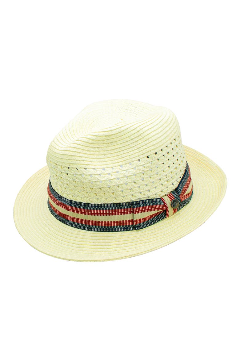 Reginald Straw Fedora, Main, color, IVORY
