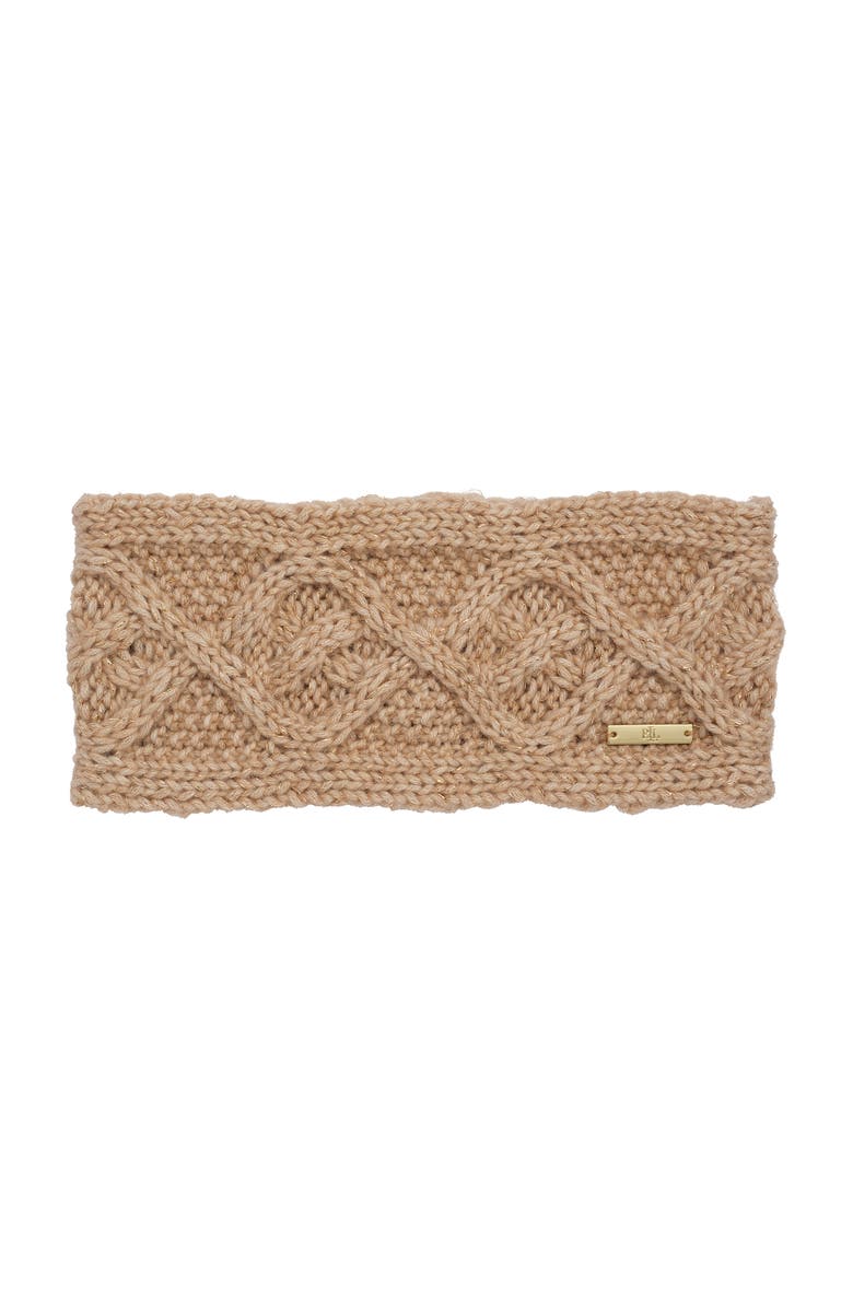 ZZDNU Lauren Ralplh Lauren Large Cable Headband, Main, color, Camel/Gold