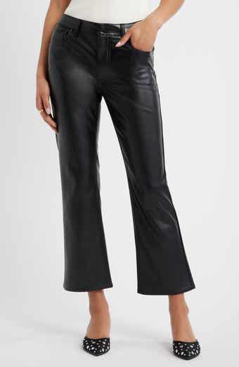 Faux Leather Kick Flare Pants