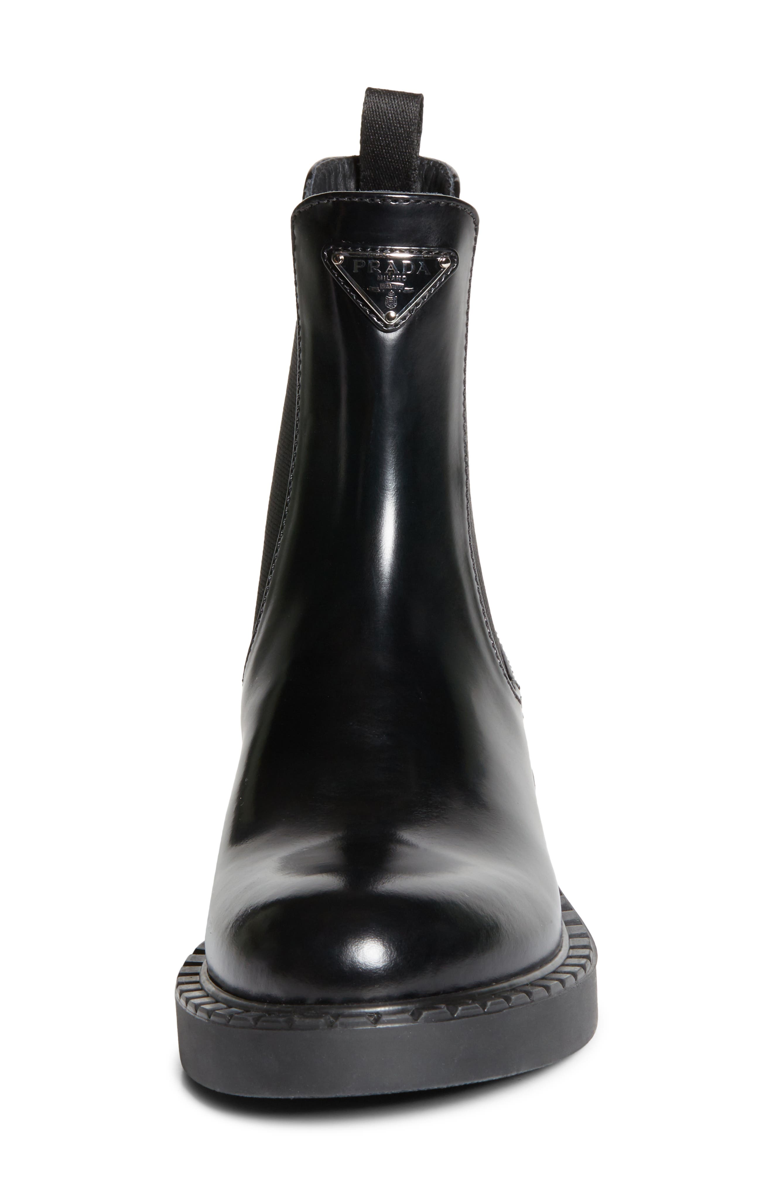 Prada Chocolate Chelsea Boot, Alternate, color, Nero