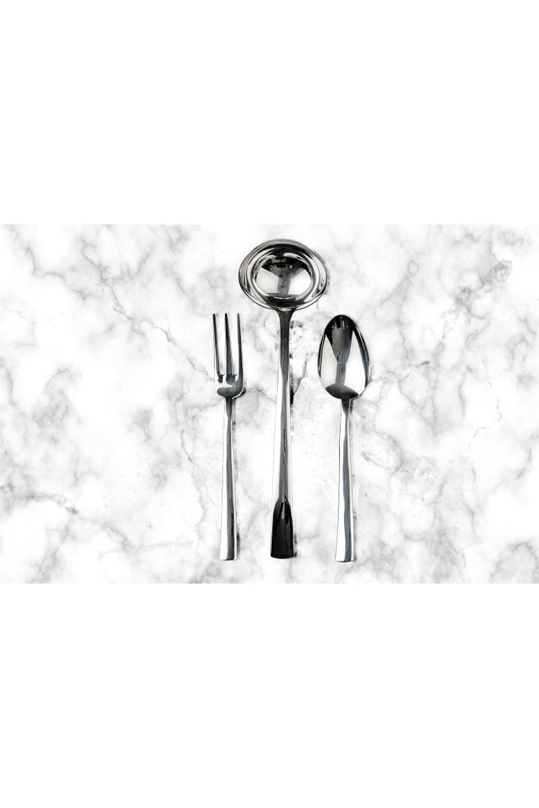 Atena Serving Set - 3 Pieces, Alternate, color, Silver