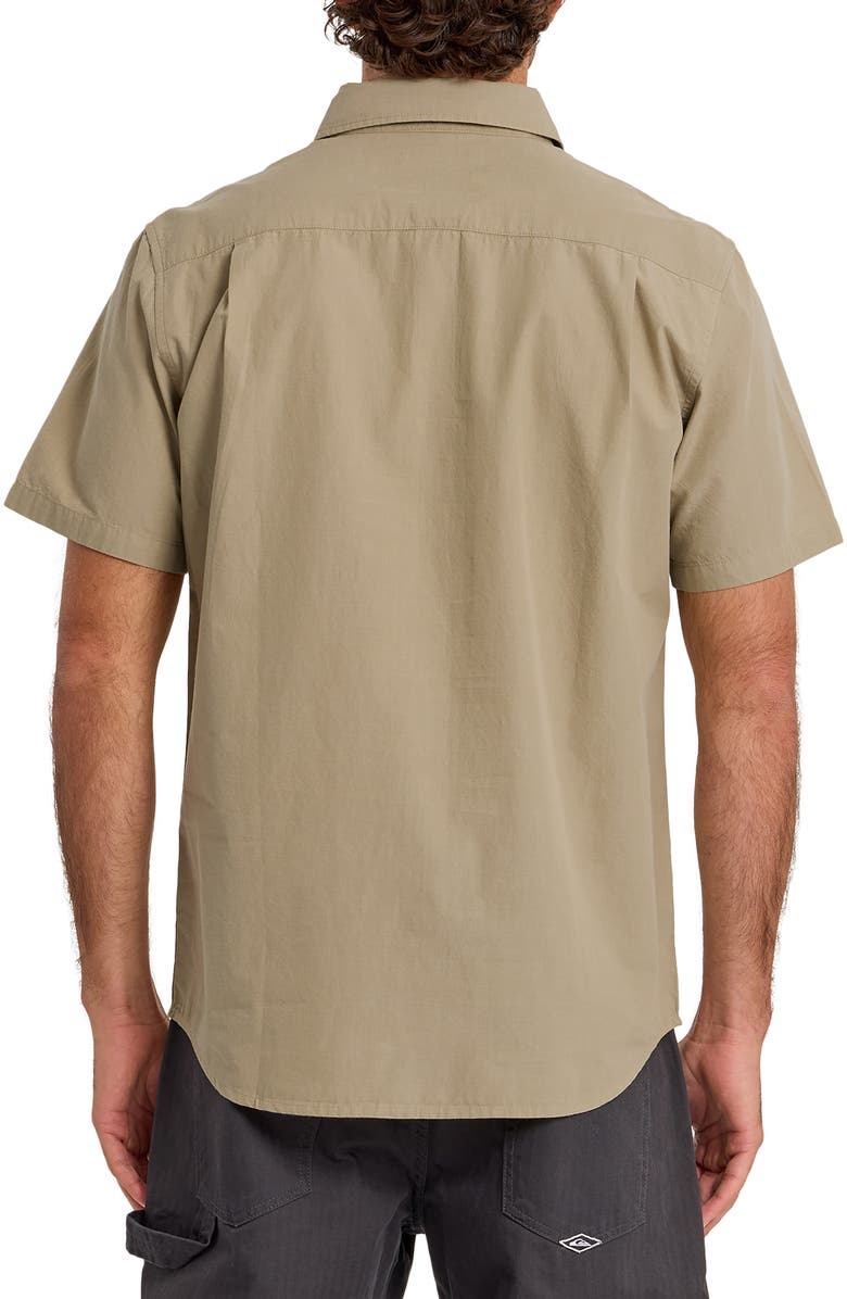 Quiksilver Shore Break Classic Short Sleeve Cotton Button-Up Shirt, Alternate, color, Seneca Rock
