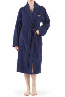 Cheetah Crown Design Embroidered Terry Bathrobe