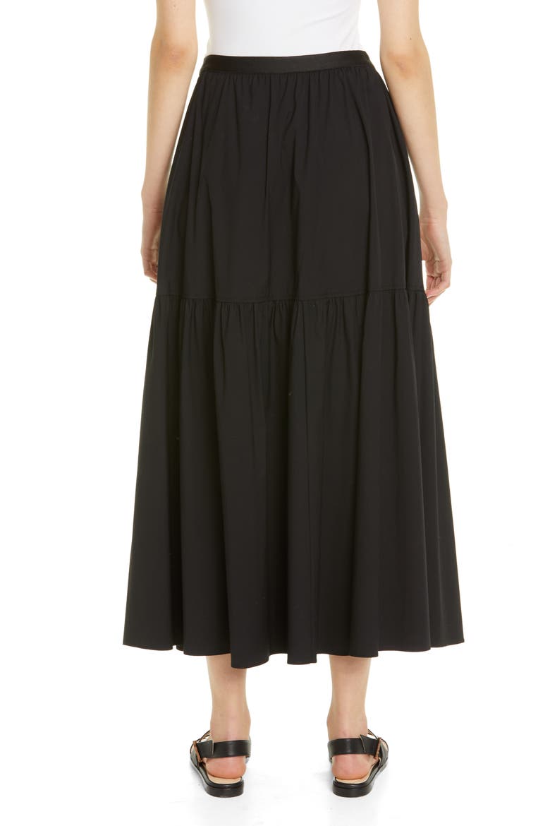 Safford Tiered Maxi Skirt, Alternate, color, BLACK