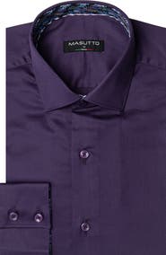 MASUTTO Aria Solid Button-Up Long Sleeve Shirt