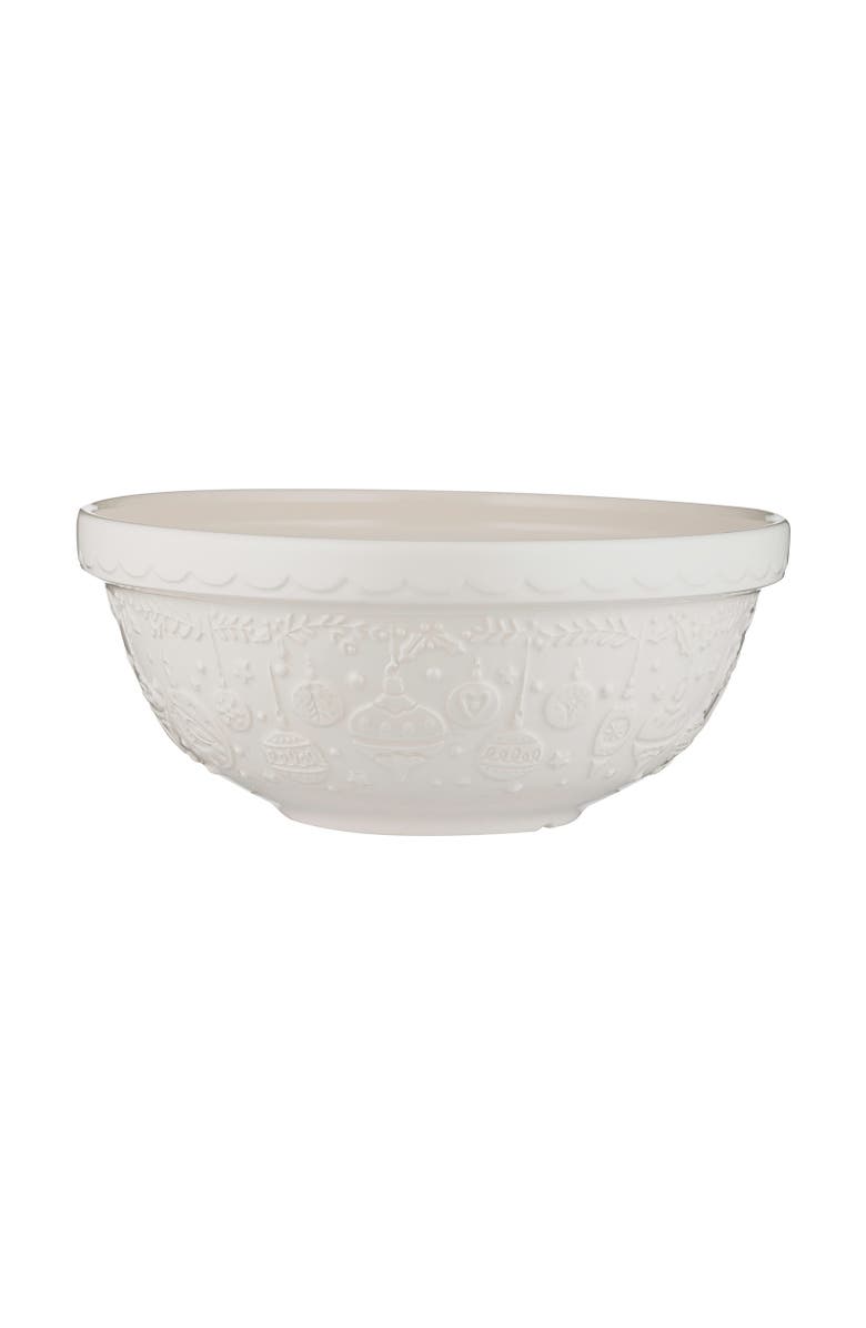 MASON CASH Deck The Halls Size 18 Cream Mixing Bowl, 2.85 Quart, Main, color, Cream