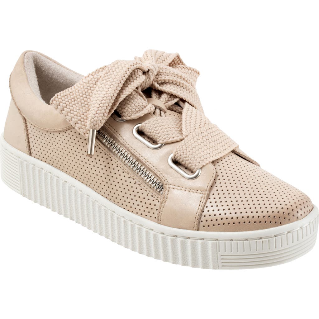Eos Footwear Jovi Perforated Leather Sneaker In Birch