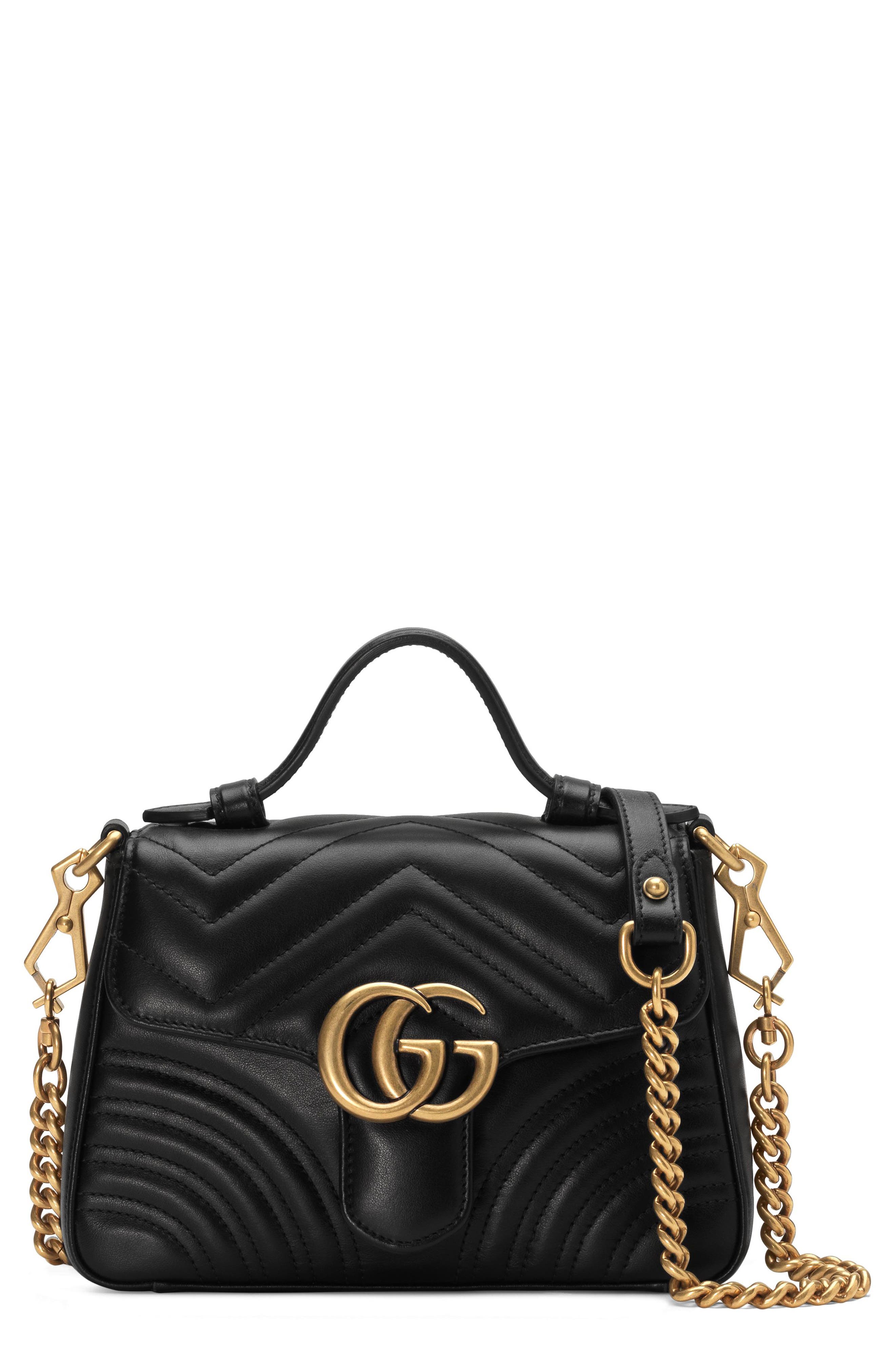 Gucci GG Matelassé Leather Top Handle Bag, Main, color, 
