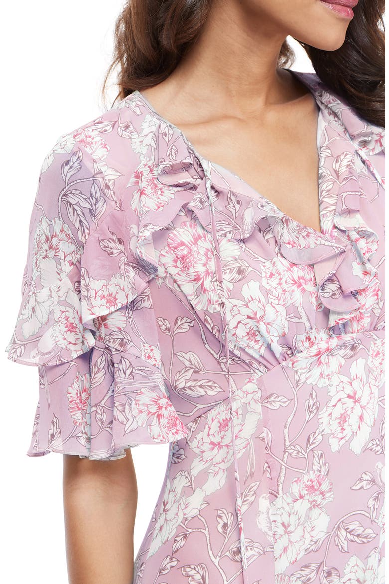 Shelby Tie Neck Ruffle Maxi Dress (Nordstrom Exclusive), Alternate, color, SOFT MAUVE/ DEEP ROSE