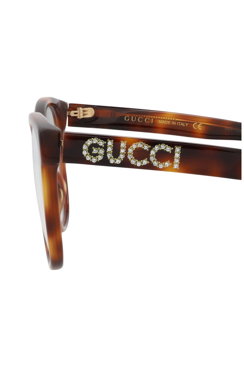 55mm Square Optical Glasses, Alternate, color, HAVANA HAVANA TRANSPARENT