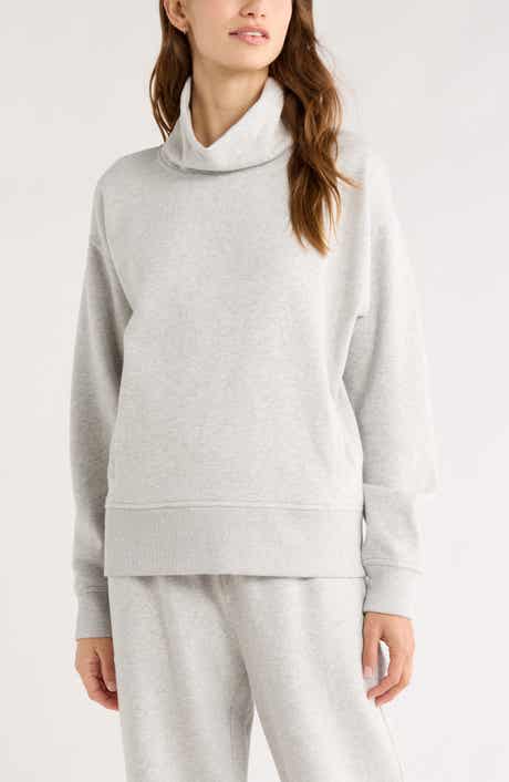 Zella Ultracozy Fleece Funnel Neck Top