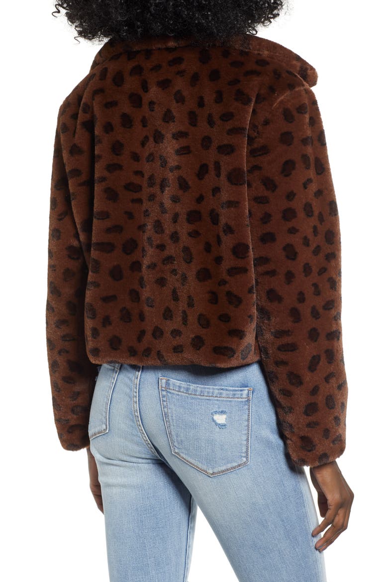 Brittney Leopard Print Faux Fur Jacket, Alternate, color, AVALON BROWN LEOPARD