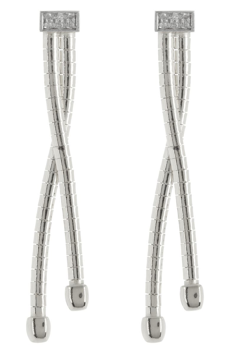 MESHMERISE Diamond Twist Drop Earrings - 0.08 ctw, Main, color,