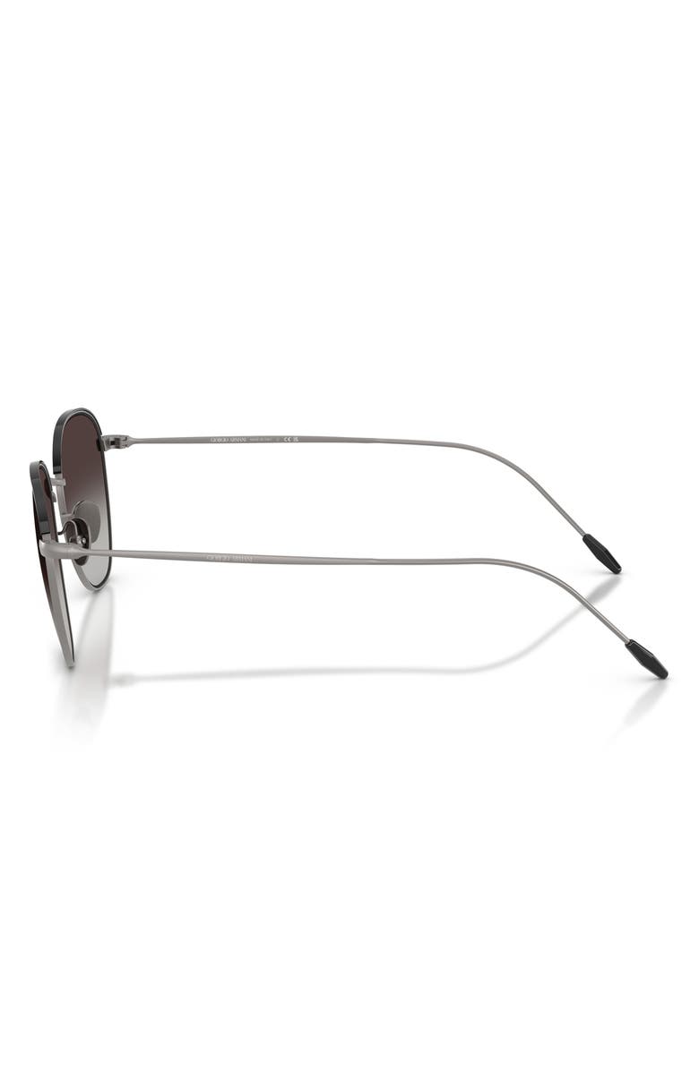 ARMANI 51mm Round Sunglasses, Alternate, color, Matte Gunmetal / Grey Gradient