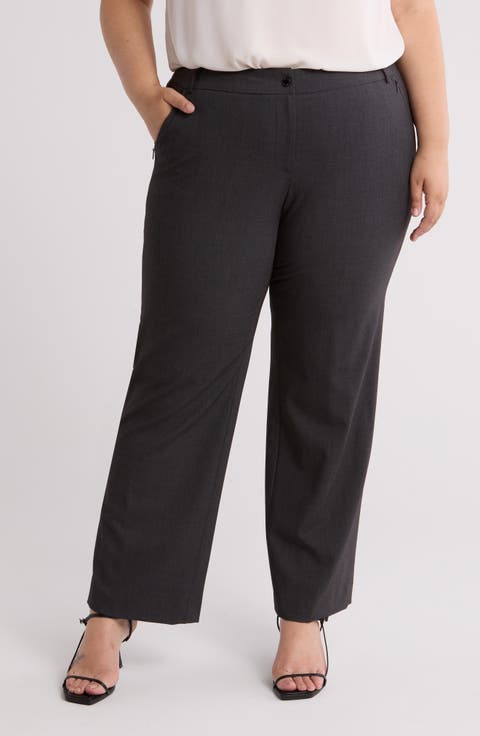 Woven Flat Front Pants (Plus)