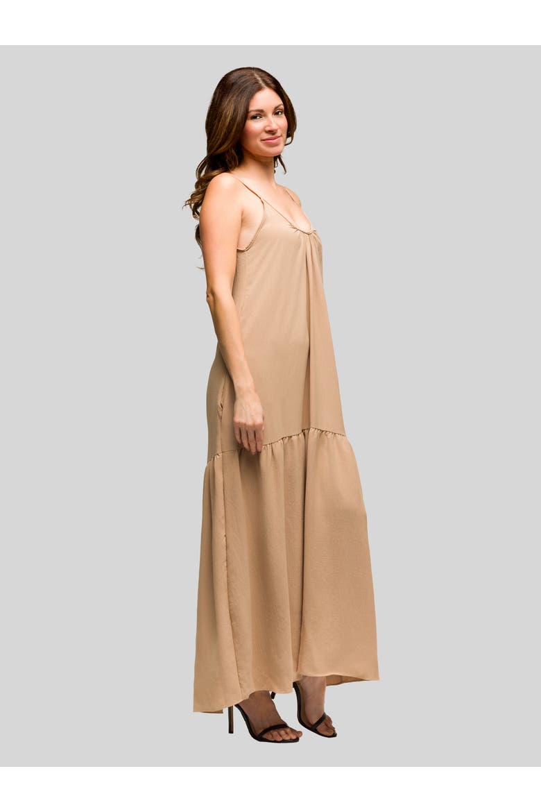 Lightweight Spaghetti Strap Pocket Maxi Dress, Alternate, color, Nude