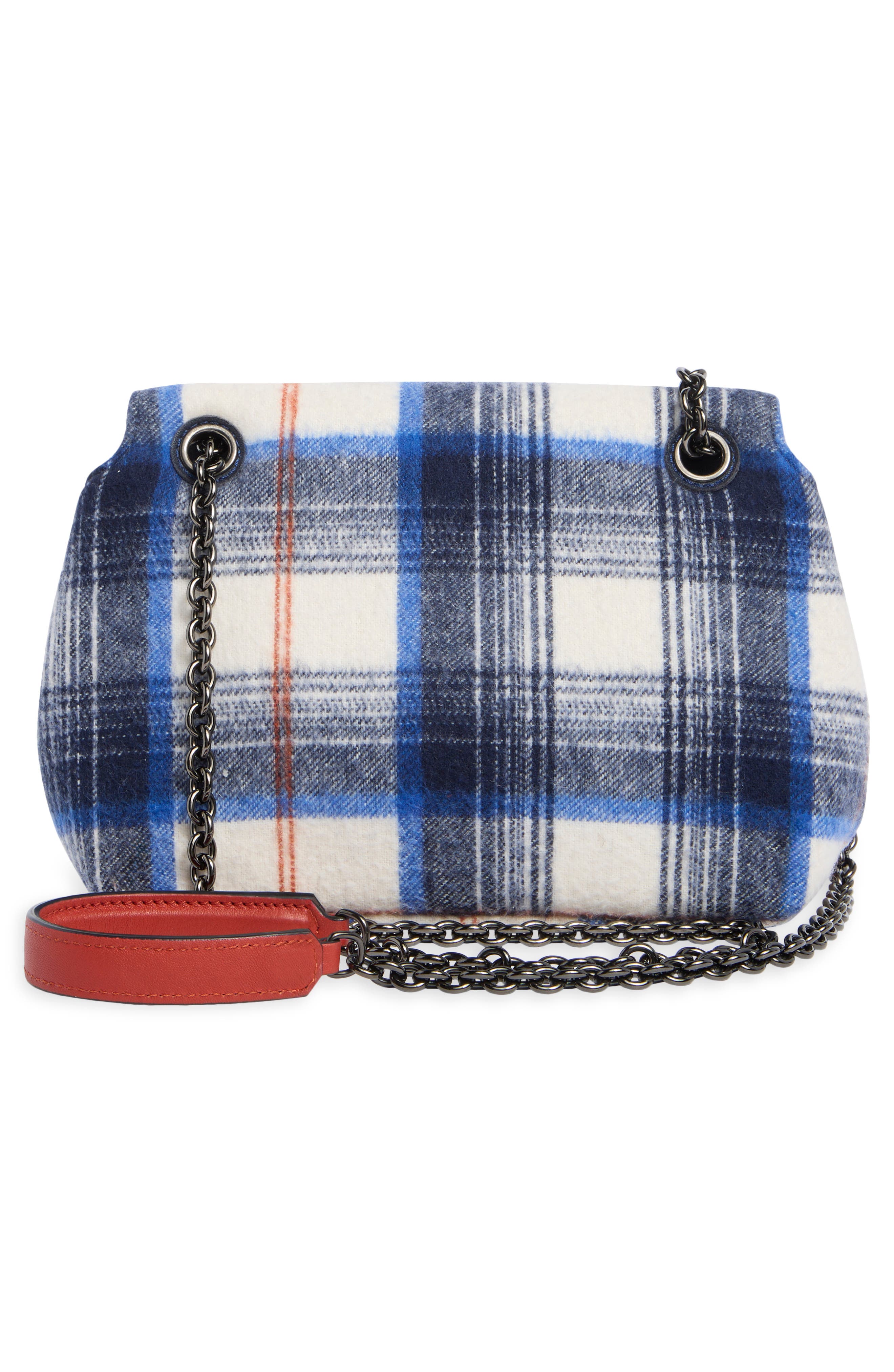 Small Brio Ecos Plaid Shoulder Bag, Alternate, color, NAVY