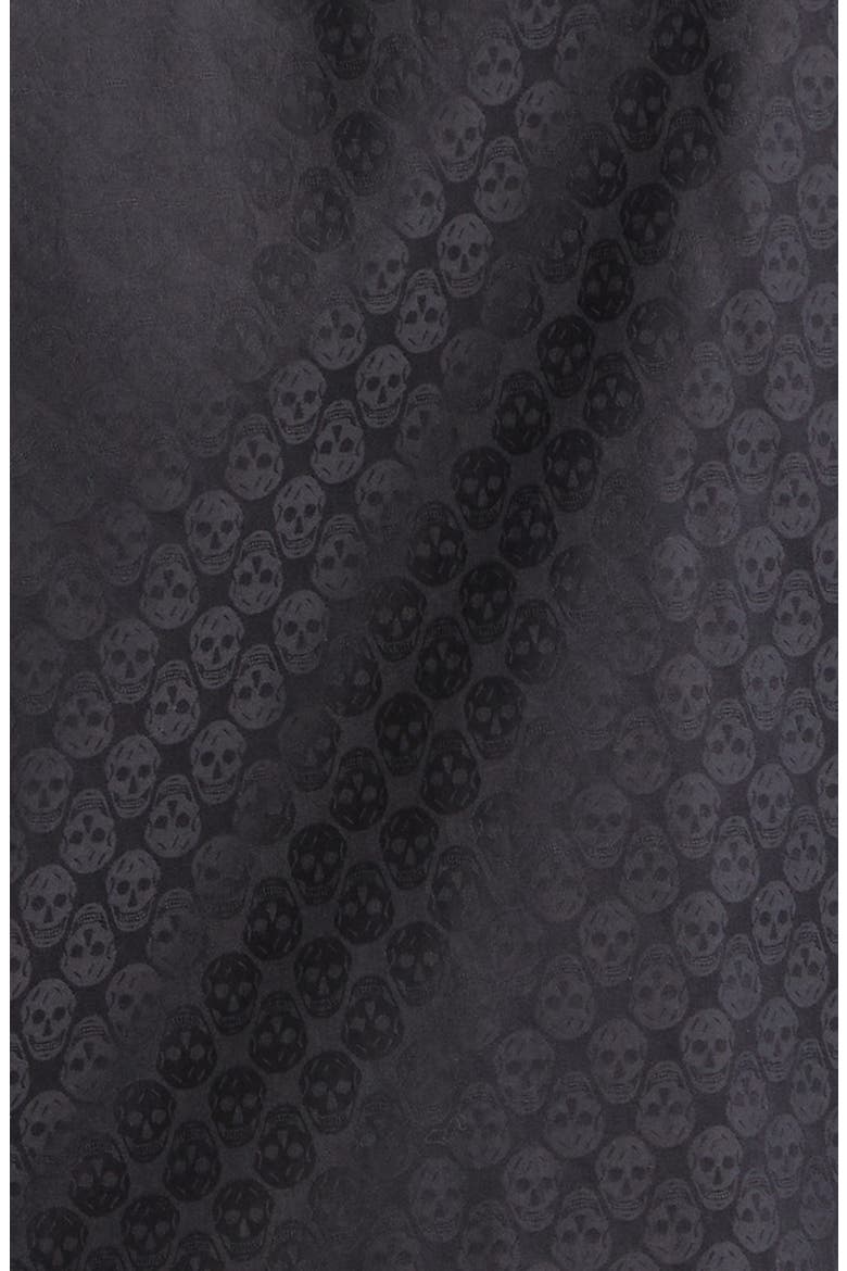 Skull Print Classic Placket Shirt, Alternate, color, BLACK