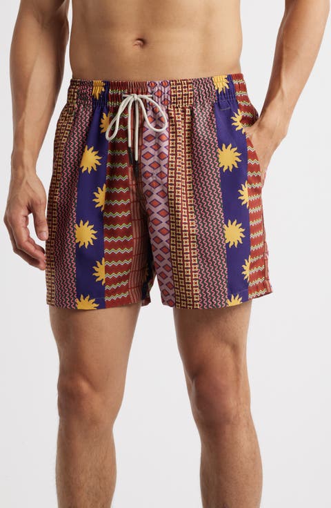 Mixtape Relaxed Fit Swim Trunks