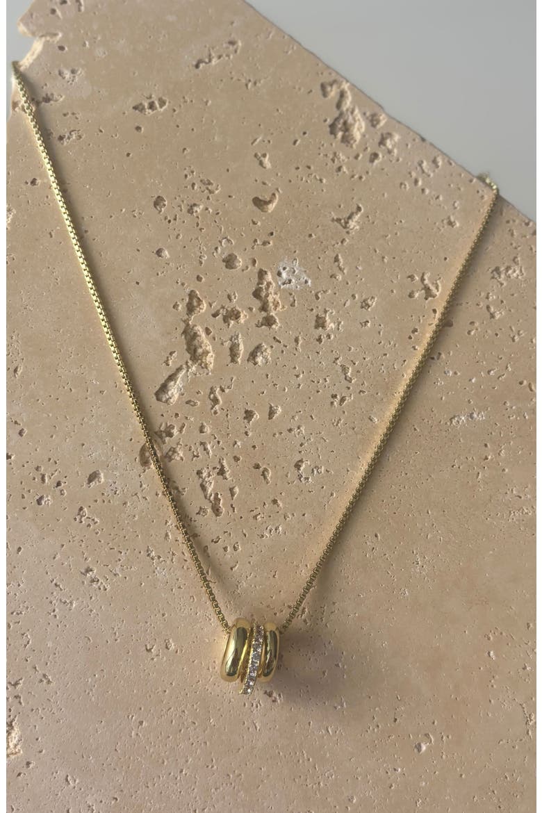 3-Ring Necklace, Alternate, color, GOLD