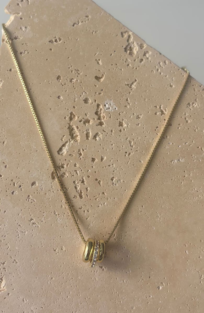 Adornia 3-Ring Necklace, Alternate, color, Gold