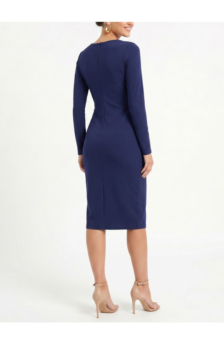 RACHEL Rachel Roy Bruni Long Sleeve Asymmetrical Midi Dress, Alternate, color, Navy