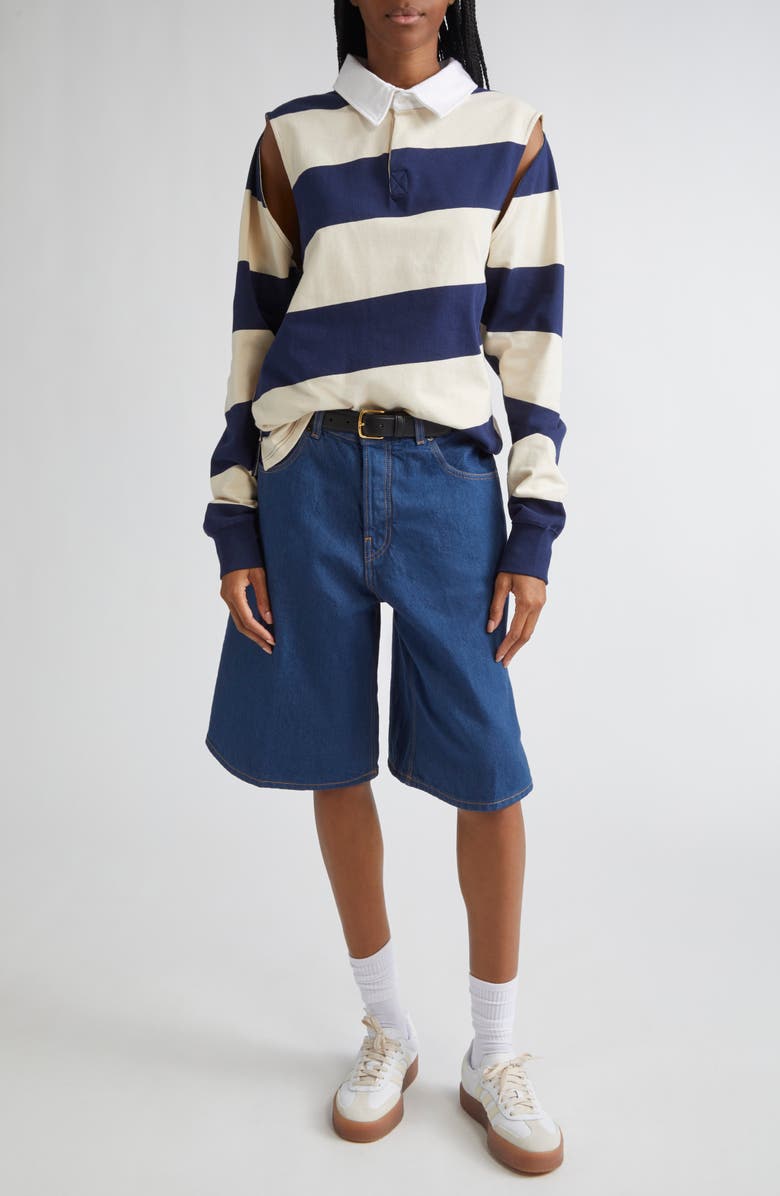 K.NGSLEY Gender Inclusive Pegasus Polo, Alternate, color, Off-White/ Navy