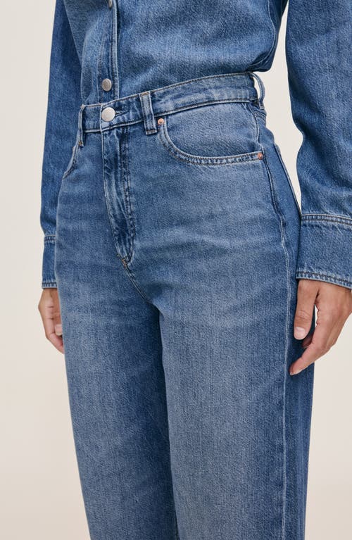 Dl1961 Karmine Refined Wide Leg Sculptsystem High Rise Jeans In Lapis In Blue
