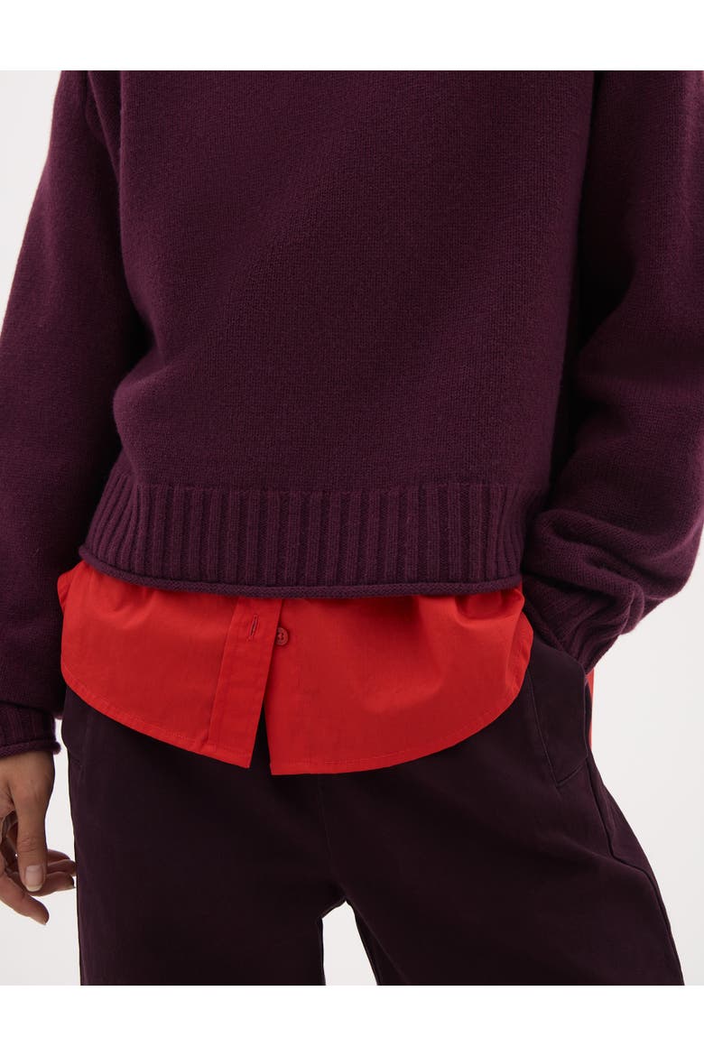 Nina Merino Wool Knitted Sweater, Alternate, color, Burgundy Red
