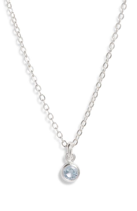 Birthstone Charm Pendant Necklace