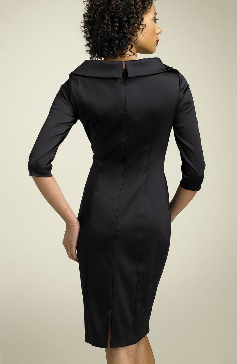 Kay Unger Stretch Satin Sheath Dress, Alternate, color, 