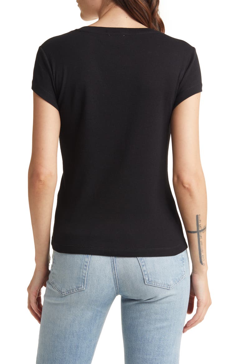 V-Neck T-Shirt, Alternate, color, BLACK