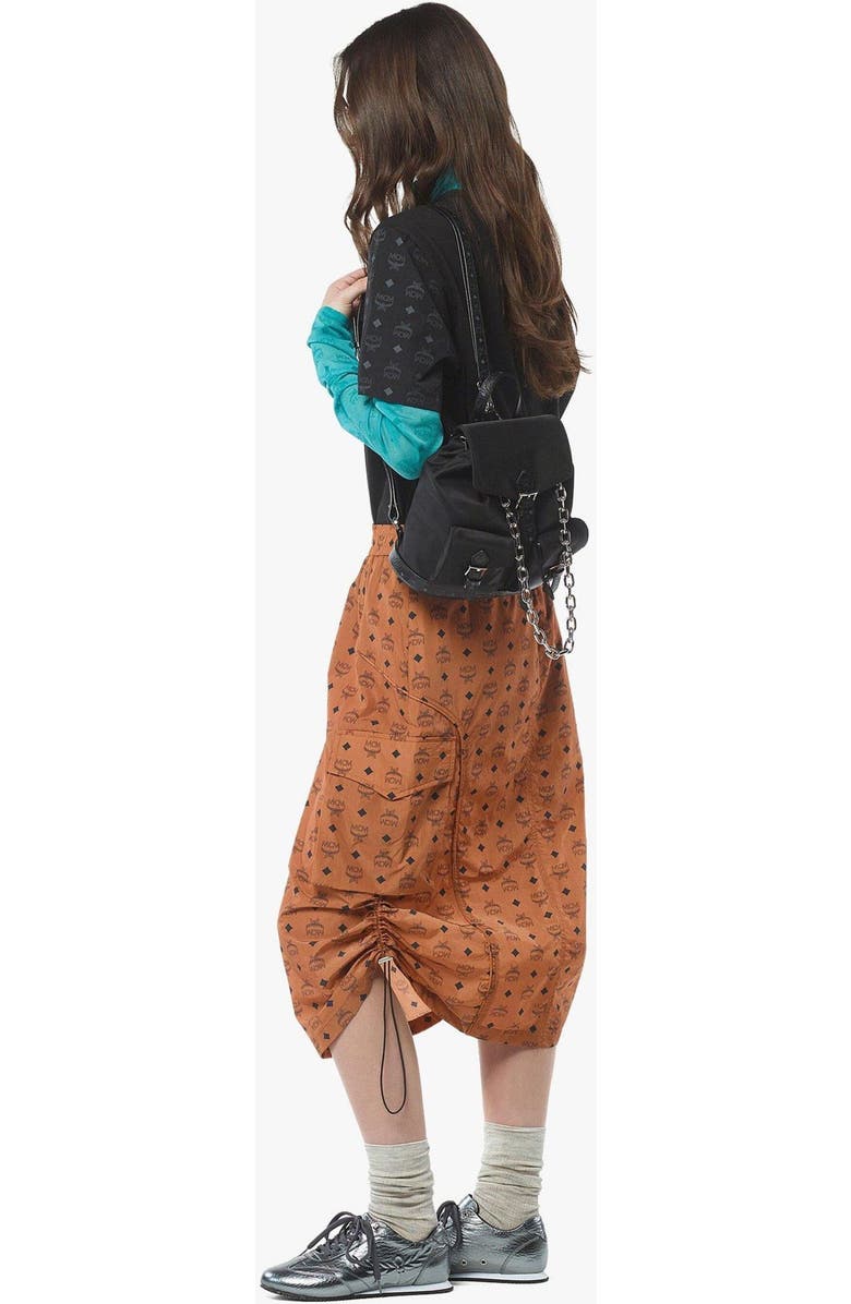 MCM Mini Aren Drawstring Backpack in ECONYL and Leather, Alternate, color,