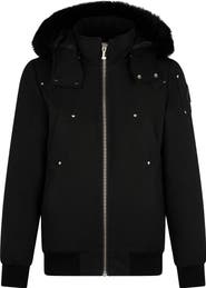 Moose Knuckles Original Genuine Shearling Trim Water
Wind Resistant 650 Fill Power Down Ballistic Bomber Jacket