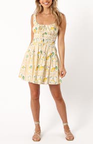 Petal & Pup Cintrico Lemon Print Cotton Minidress