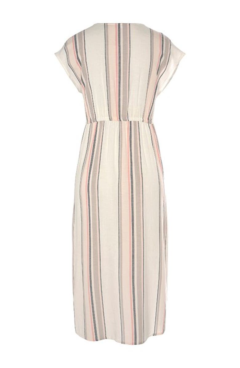 LASCANA Women's Striped V-Neck Dress, Alternate, color, Multi Striped