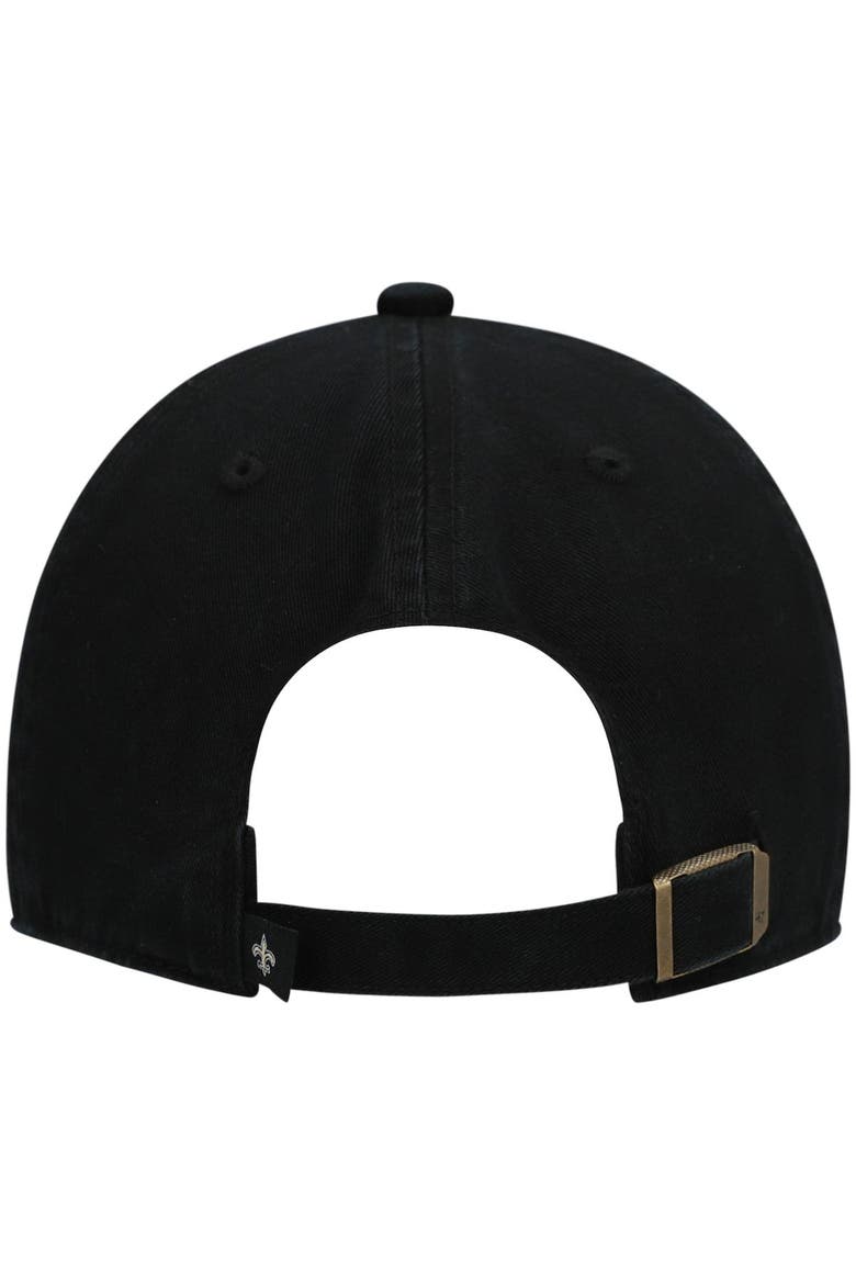Men's '47 Black New Orleans Saints Clean Up Script Adjustable Hat, Alternate, color, Black