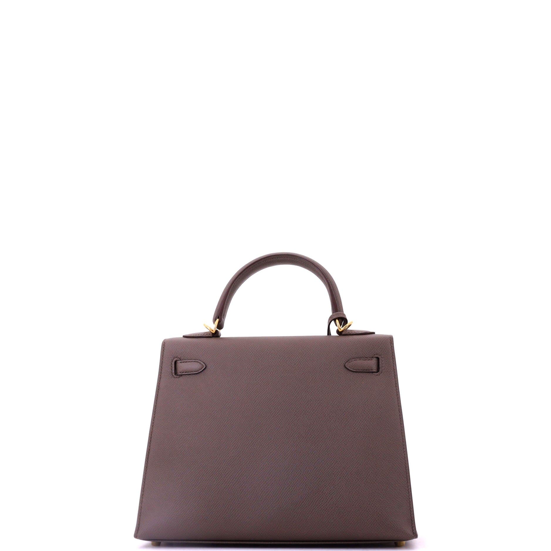 Pre-Owned Hermes Kelly Handbag Grey Epsom with Gold Hardware 25, Alternate, color, Etain