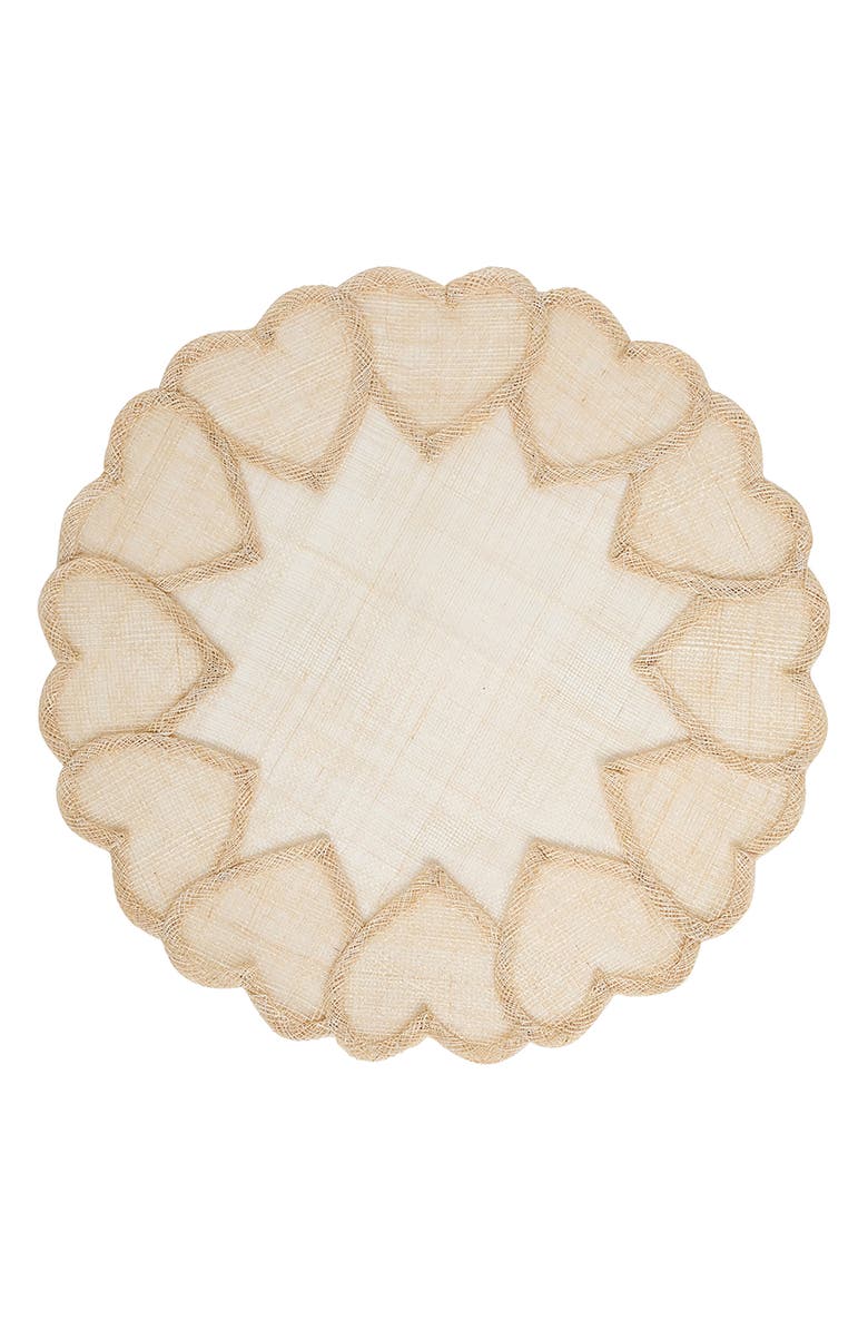 Juliska Natural Heart Set of 4 Placemats, Alternate, color, Natural