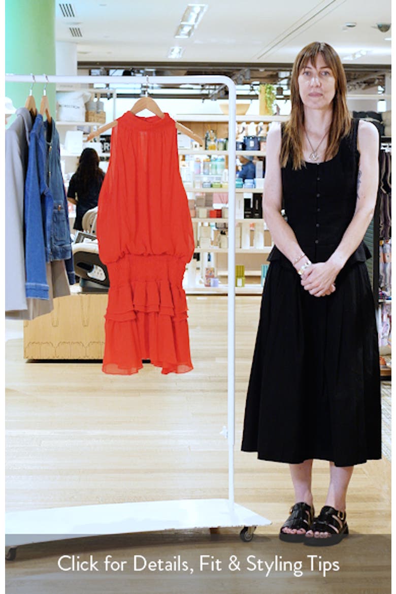 Leah Mock Neck Ruffle Dress video