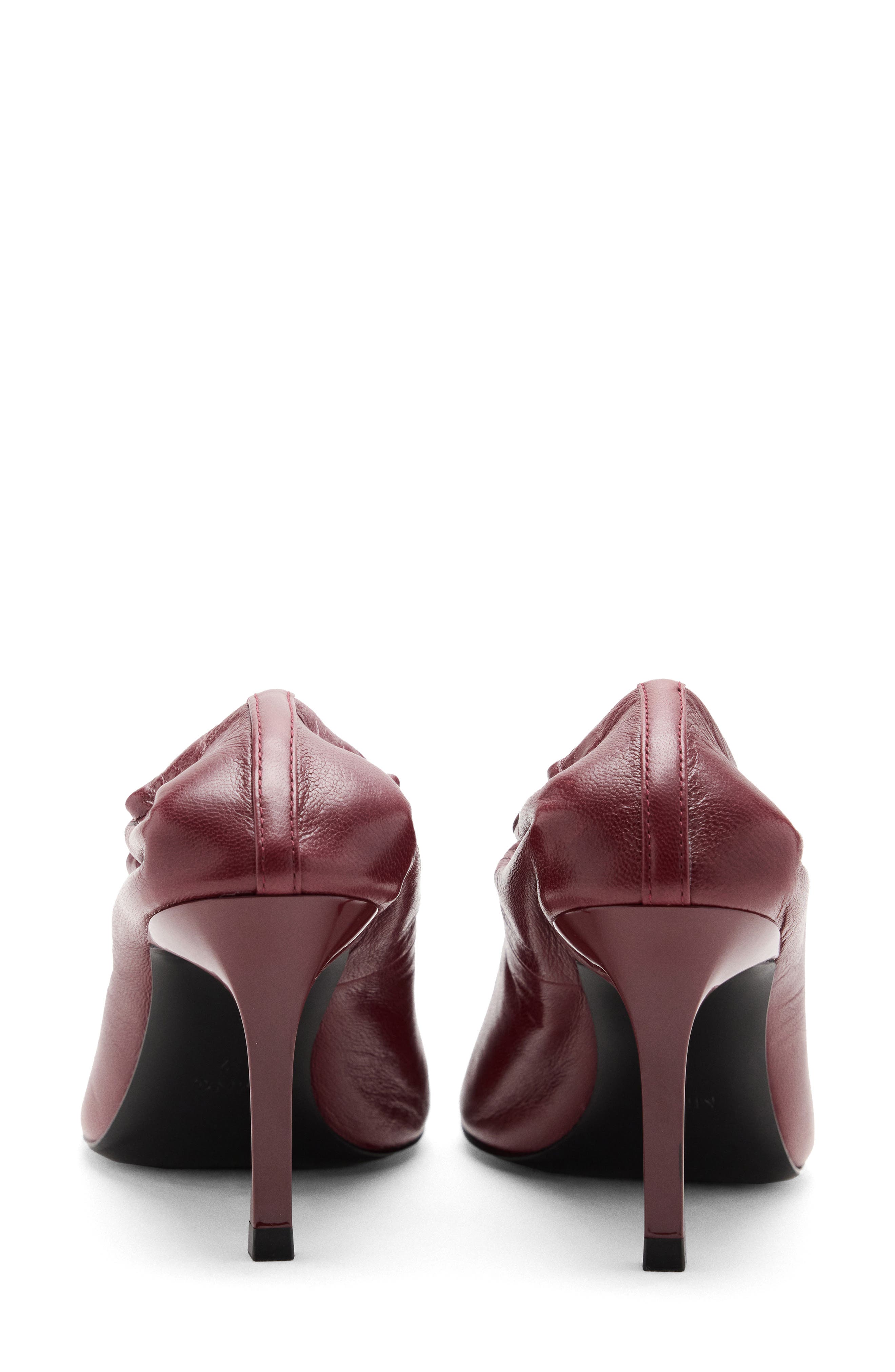 Leather Round Toe Pump, Alternate, color, BURGUNDY
