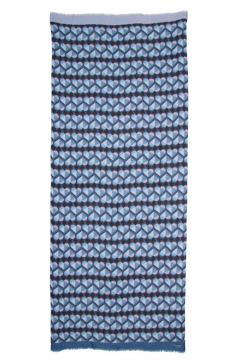 Kate Spade New York honeycomb oblong scarf, Alternate, color, Blue