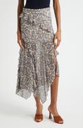 Veronica Beard Eleonora Paisley Silk Blend Asymmetric Skirt