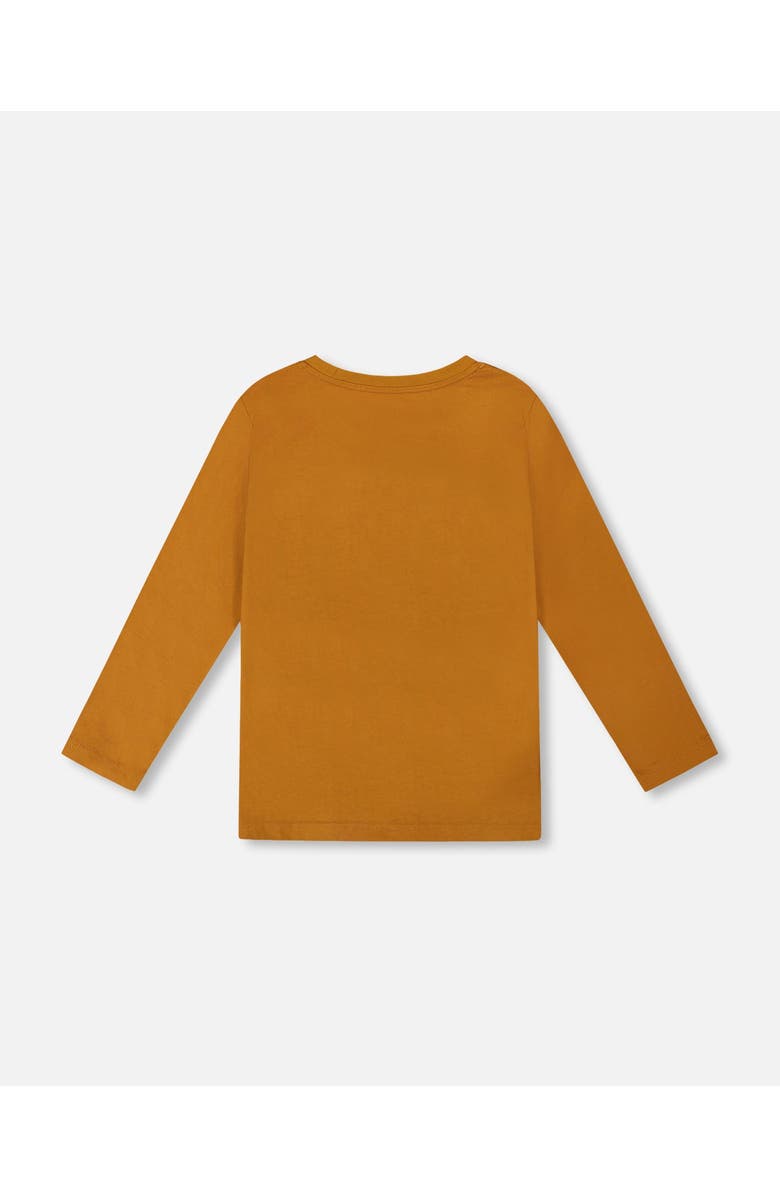 Deux par Deux Long Sleeve Cotton Jersey Tee Shirt, Alternate, color, Orange Brown