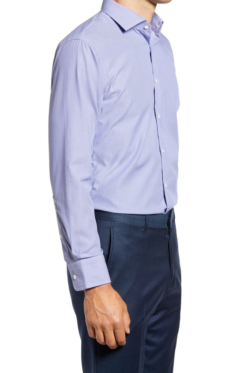 Nordstrom Trim Fit Pinstripe Non-Iron Dress Shirt, Alternate, color, 