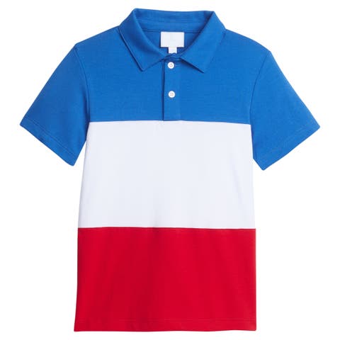 Kids Color Block Short Sleeve Polo