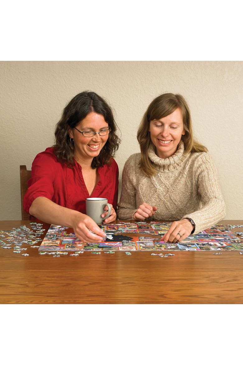1000 Piece Puzzle Catsville Reference Poster Included, Alternate, color, Multicolored