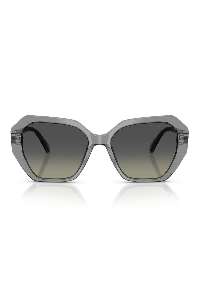56mm Photochromic Irregular Sunglasses, Main, color, TRANSPARENT GREY / GREY