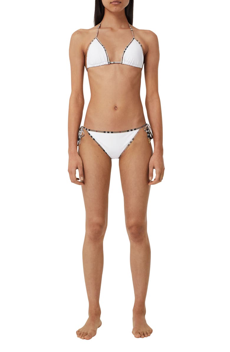 Burberry Mata Check Trim Two-Piece Swimsuit, Alternate, color, 