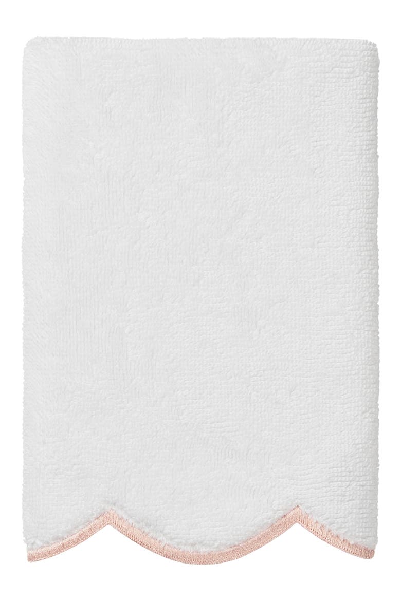 Adornia Scallop 6-Piece Towel Set, Alternate, color, WHITE/ PINK